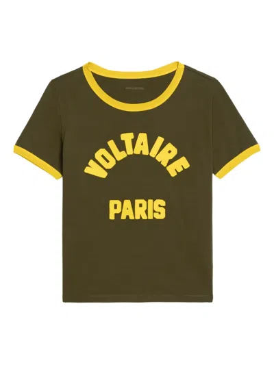 Zadig & Voltaire T Shirts Green In Yellow