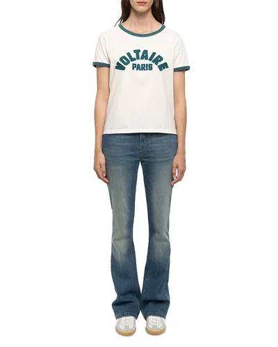 Zadig & Voltaire Alys Voltaire Paris T Shirt In White