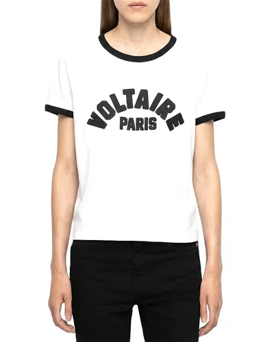 Zadig & Voltaire Alys Voltaire Paris T Shirt In White