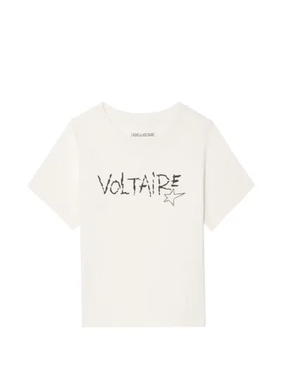 Zadig & Voltaire Kids' Amber Short-sleeve T-shirt In Neutral