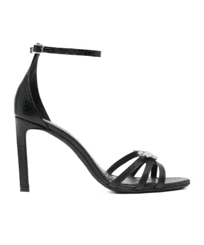 Zadig & Voltaire Amee Wing Court 90mm Leather Sandals In Black