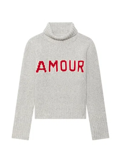 Zadig & Voltaire Amour Roll-neck Sweater In Gray