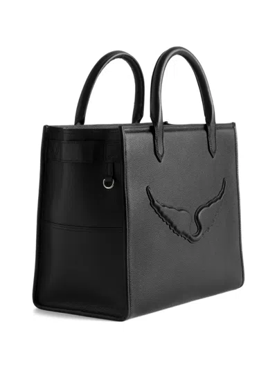 Zadig & Voltaire Angel Grained-leather Tote Bag In Black