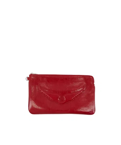 Zadig & Voltaire Angel Leather Wallet In Red