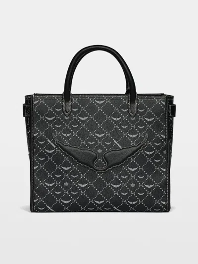Zadig & Voltaire Angel Tote Monogram Bag In Black