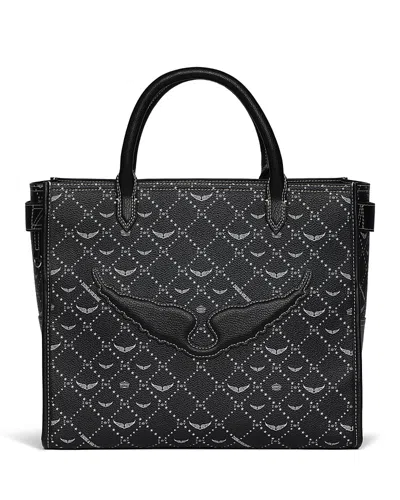 Zadig & Voltaire Angel Tote Monogram In Black