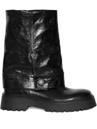 Zadig & Voltaire Angie Leather Ankle Boots In Black