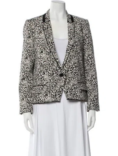Pre-owned Zadig & Voltaire Animal Print Blazer In Black