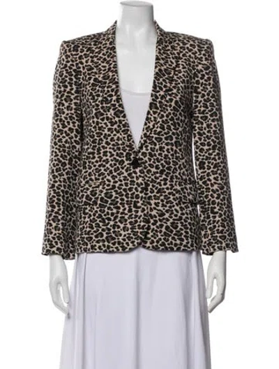 Pre-owned Zadig & Voltaire Animal Print Blazer In Brown