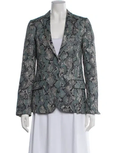 Pre-owned Zadig & Voltaire Animal Print Blazer In Gray