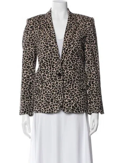 Pre-owned Zadig & Voltaire Animal Print Blazer In Neutral