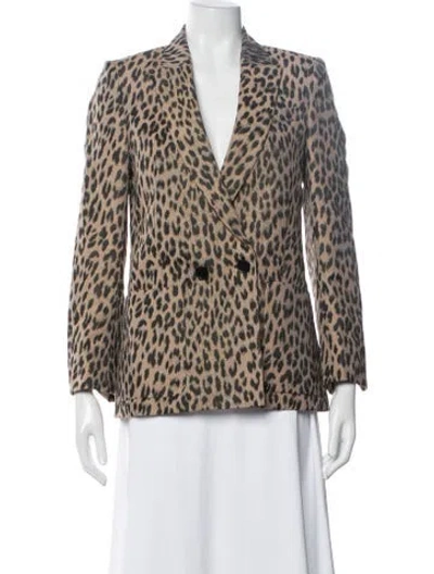 Pre-owned Zadig & Voltaire Animal Print Blazer In Neutral