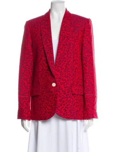 Pre-owned Zadig & Voltaire Animal Print Blazer In Red