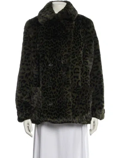 Pre-owned Zadig & Voltaire Animal Print Coat In Green