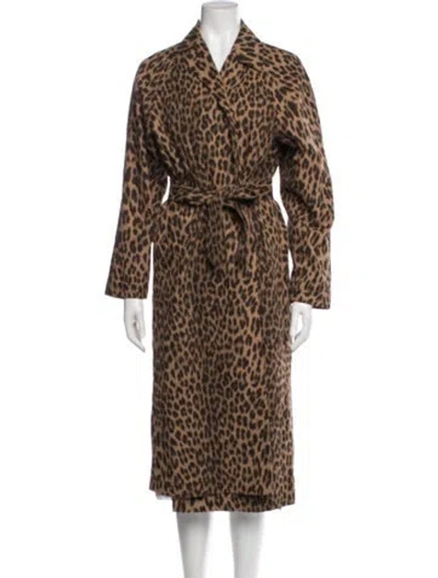 Pre-owned Zadig & Voltaire Animal Print Coat W/ Tags In Brown
