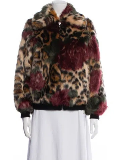 Pre-owned Zadig & Voltaire Animal Print Faux Fur Coat In Neutral