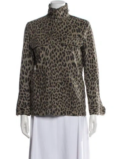 Pre-owned Zadig & Voltaire Animal Print Jacket In Green