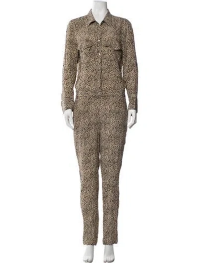 Pre-owned Zadig & Voltaire Animal Print Jumpsuit In Neutral