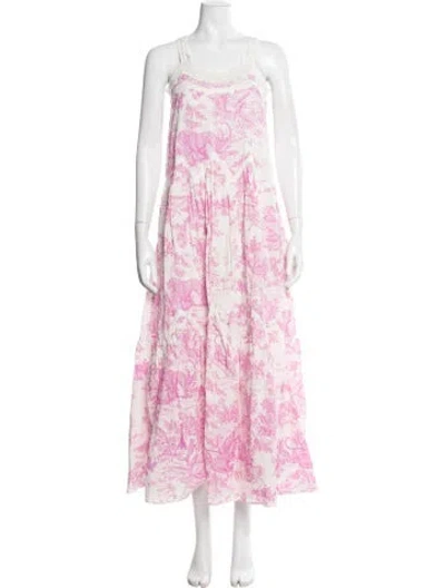 Pre-owned Zadig & Voltaire Animal Print Long Dress In Pink