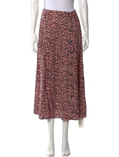 Pre-owned Zadig & Voltaire Animal Print Long Skirt In Pink