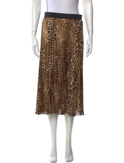 Pre-owned Zadig & Voltaire Animal Print Midi Length Skirt In Black