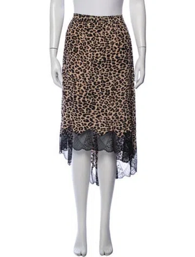 Pre-owned Zadig & Voltaire Animal Print Midi Length Skirt In Black