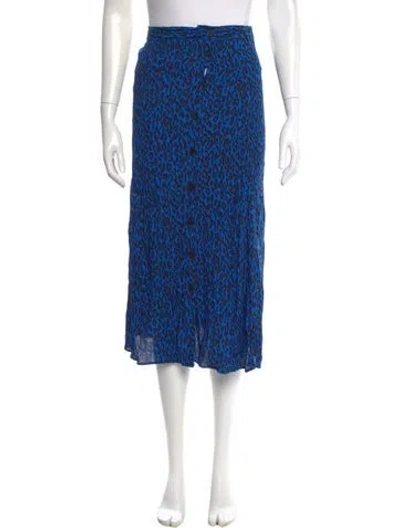 Pre-owned Zadig & Voltaire Animal Print Midi Length Skirt In Blue