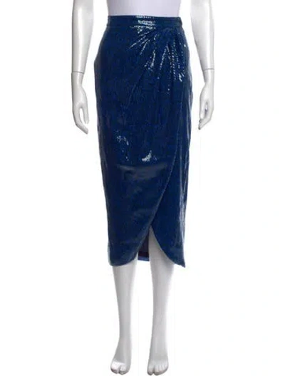 Pre-owned Zadig & Voltaire Animal Print Midi Length Skirt In Blue