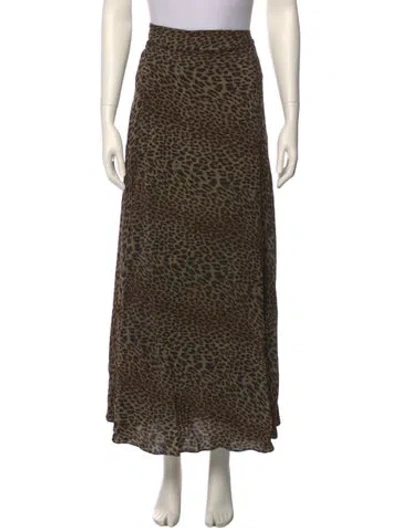 Pre-owned Zadig & Voltaire Animal Print Midi Length Skirt In Brown