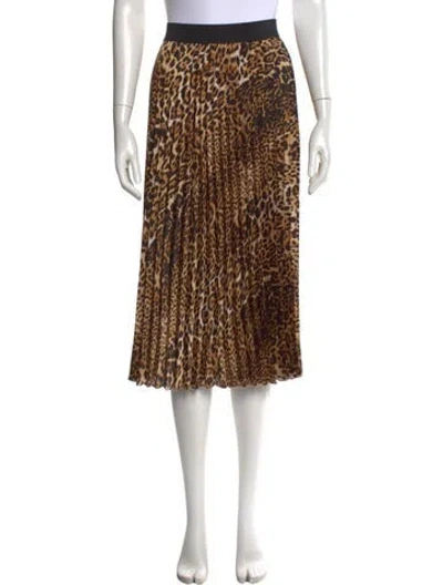 Pre-owned Zadig & Voltaire Animal Print Midi Length Skirt In Brown