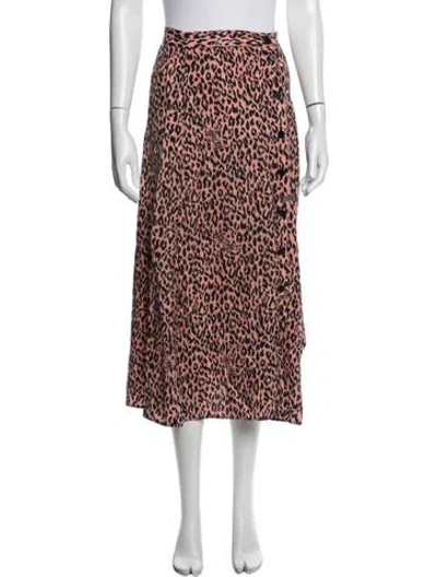Pre-owned Zadig & Voltaire Animal Print Midi Length Skirt In Multicolor