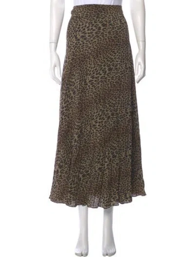 Pre-owned Zadig & Voltaire Animal Print Midi Length Skirt In Neutral