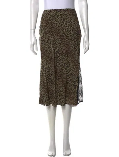 Pre-owned Zadig & Voltaire Animal Print Midi Length Skirt In Neutral