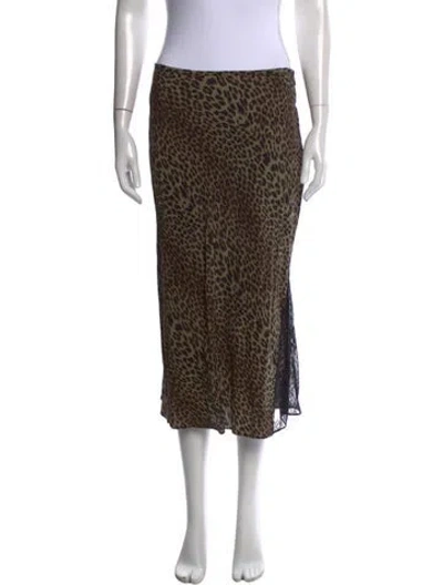 Pre-owned Zadig & Voltaire Animal Print Midi Length Skirt In Neutrals