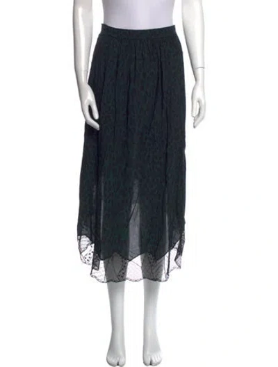 Pre-owned Zadig & Voltaire Animal Print Midi Length Skirt W/ Tags In Black