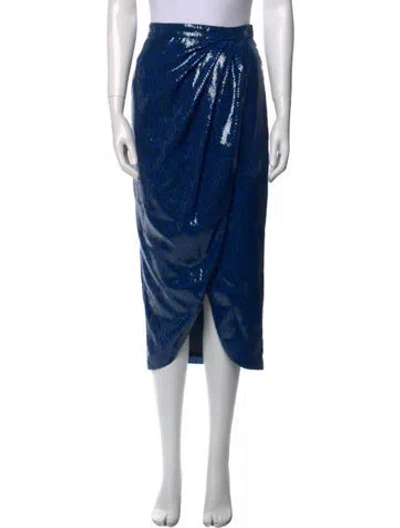 Pre-owned Zadig & Voltaire Animal Print Midi Length Skirt W/ Tags In Blue