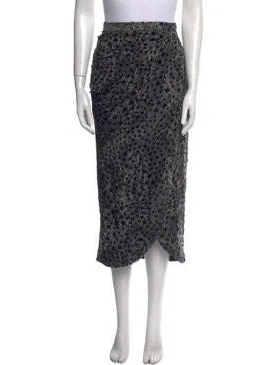 Pre-owned Zadig & Voltaire Animal Print Midi Length Skirt W/ Tags In Blue