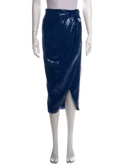 Pre-owned Zadig & Voltaire Animal Print Midi Length Skirt W/ Tags In Blue