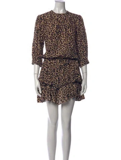 Pre-owned Zadig & Voltaire Animal Print Mini Dress In Black