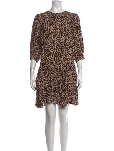Pre-owned Zadig & Voltaire Animal Print Mini Dress In Black/neutrals