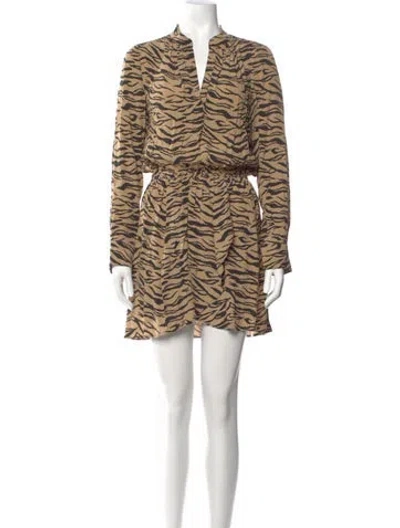 Pre-owned Zadig & Voltaire Animal Print Mini Dress In Brown