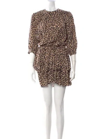 Pre-owned Zadig & Voltaire Animal Print Mini Dress In Brown