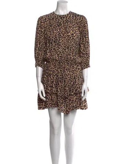 Pre-owned Zadig & Voltaire Animal Print Mini Dress In Neutral