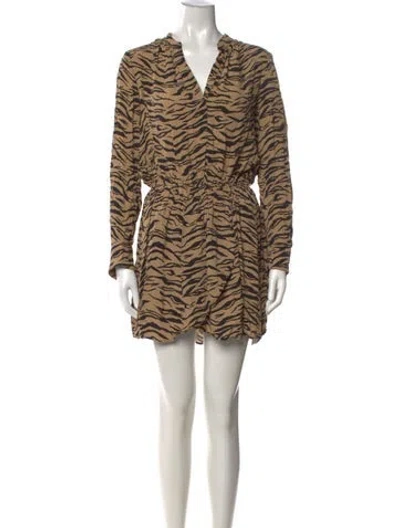 Pre-owned Zadig & Voltaire Animal Print Mini Dress In Neutrals