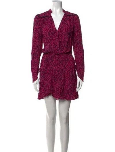 Pre-owned Zadig & Voltaire Animal Print Mini Dress In Pink