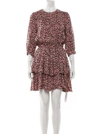 Pre-owned Zadig & Voltaire Animal Print Mini Dress In Pink