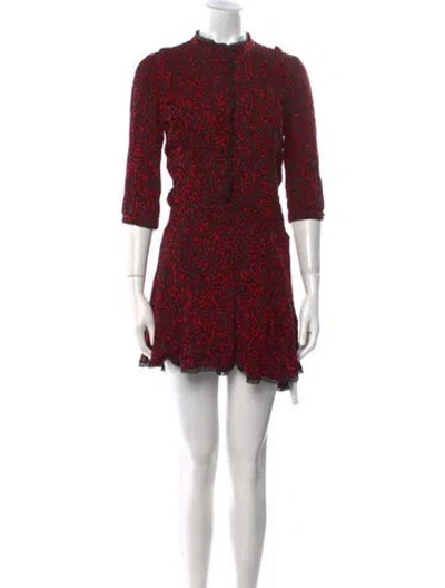 Pre-owned Zadig & Voltaire Animal Print Mini Dress In Red