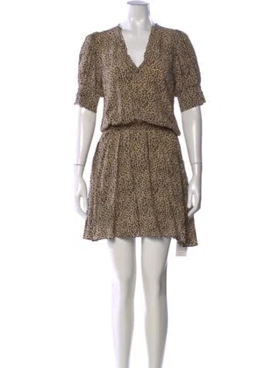 Pre-owned Zadig & Voltaire Animal Print Mini Dress W/ Tags In Neutral