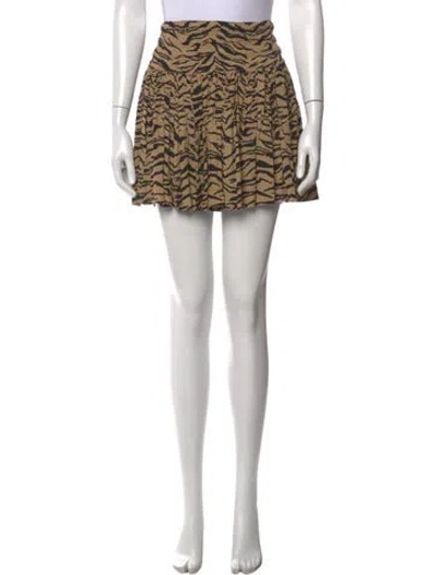 Pre-owned Zadig & Voltaire Animal Print Mini Skirt In Neutrals