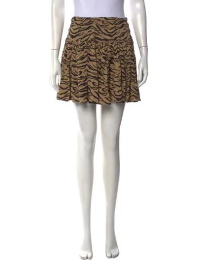 Pre-owned Zadig & Voltaire Animal Print Mini Skirt In Neutrals